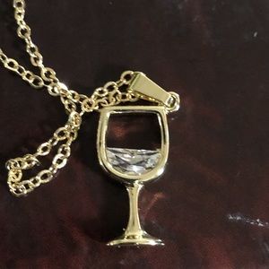 Wine glass necklace